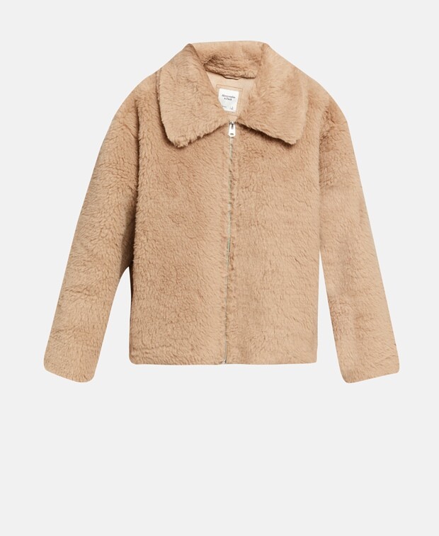 

Куртка из искусственного меха Abercrombie & Fitch, цвет Tan