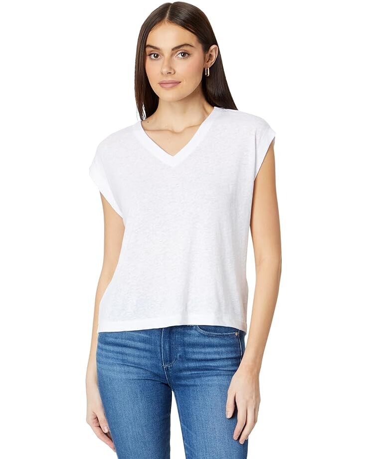 

Футболка Madewell Relaxed V-Neck, цвет Eyelet White