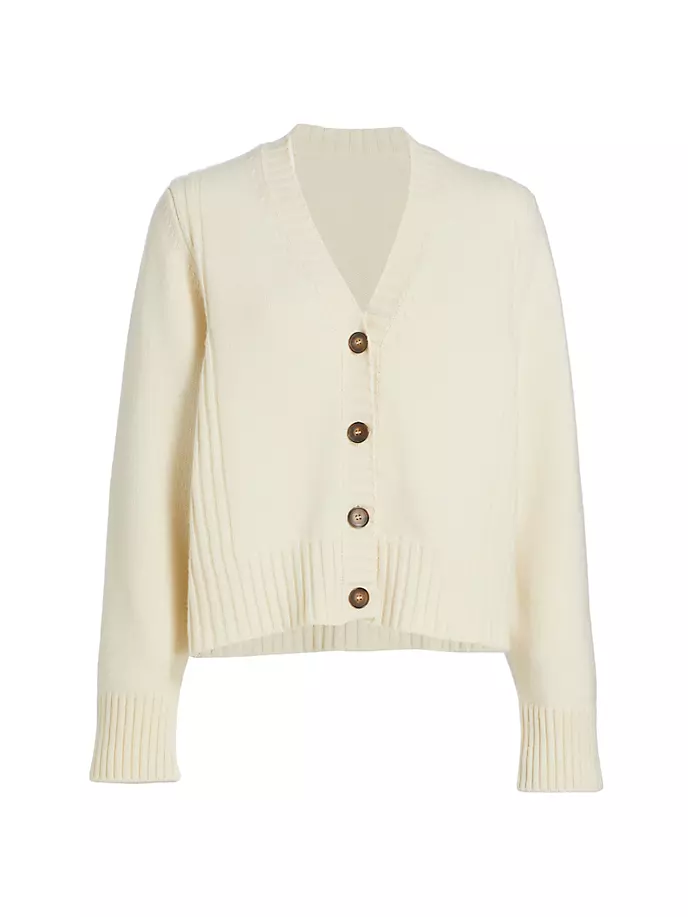 

КОЛЛЕКЦИЯ Кардиган из шерсти мериноса Saks Fifth Avenue, цвет egret