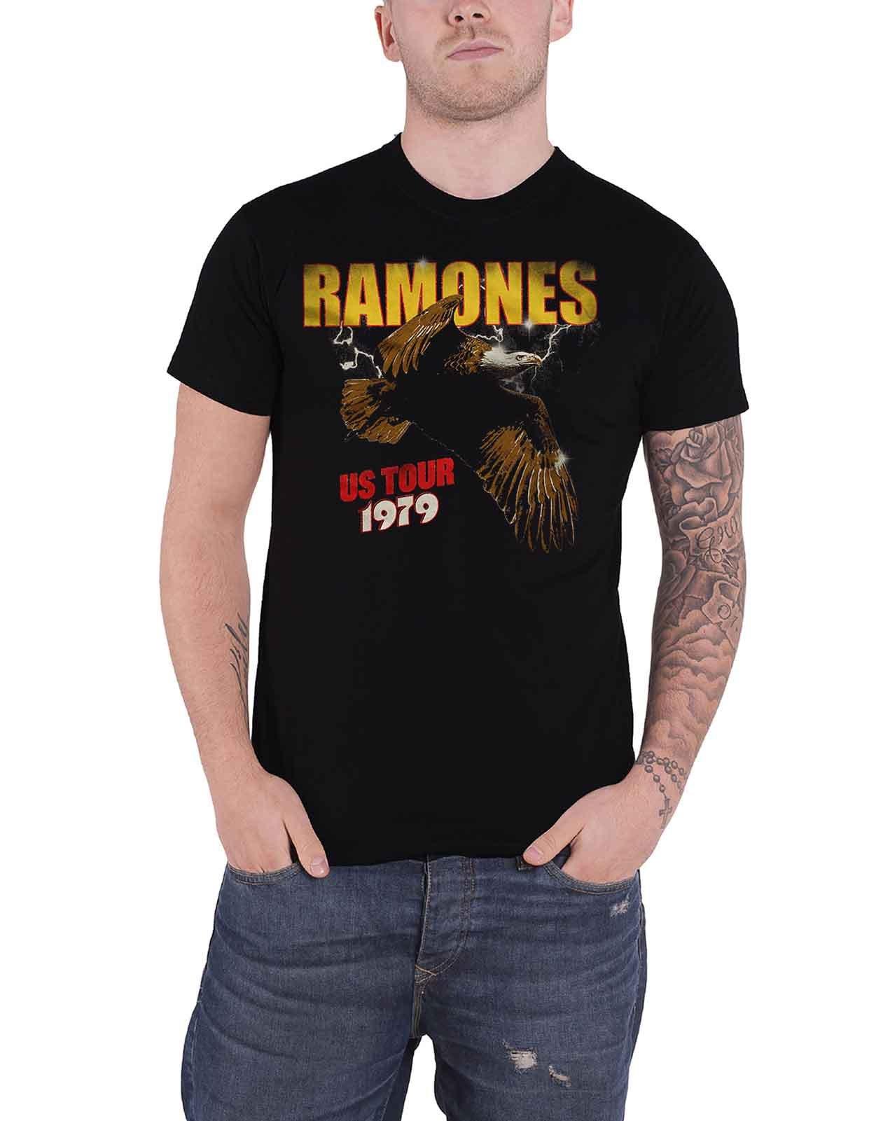 Футболка с орлом тура по США 1979 года Ramones, черный футболка overwatch winston logo черная
