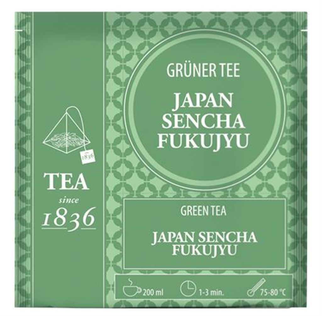 

Чай зеленый Japan Sencha Fukujyu 50 пакетиков-пирамидок в пакетике 3 г Dethlefsen & Balk