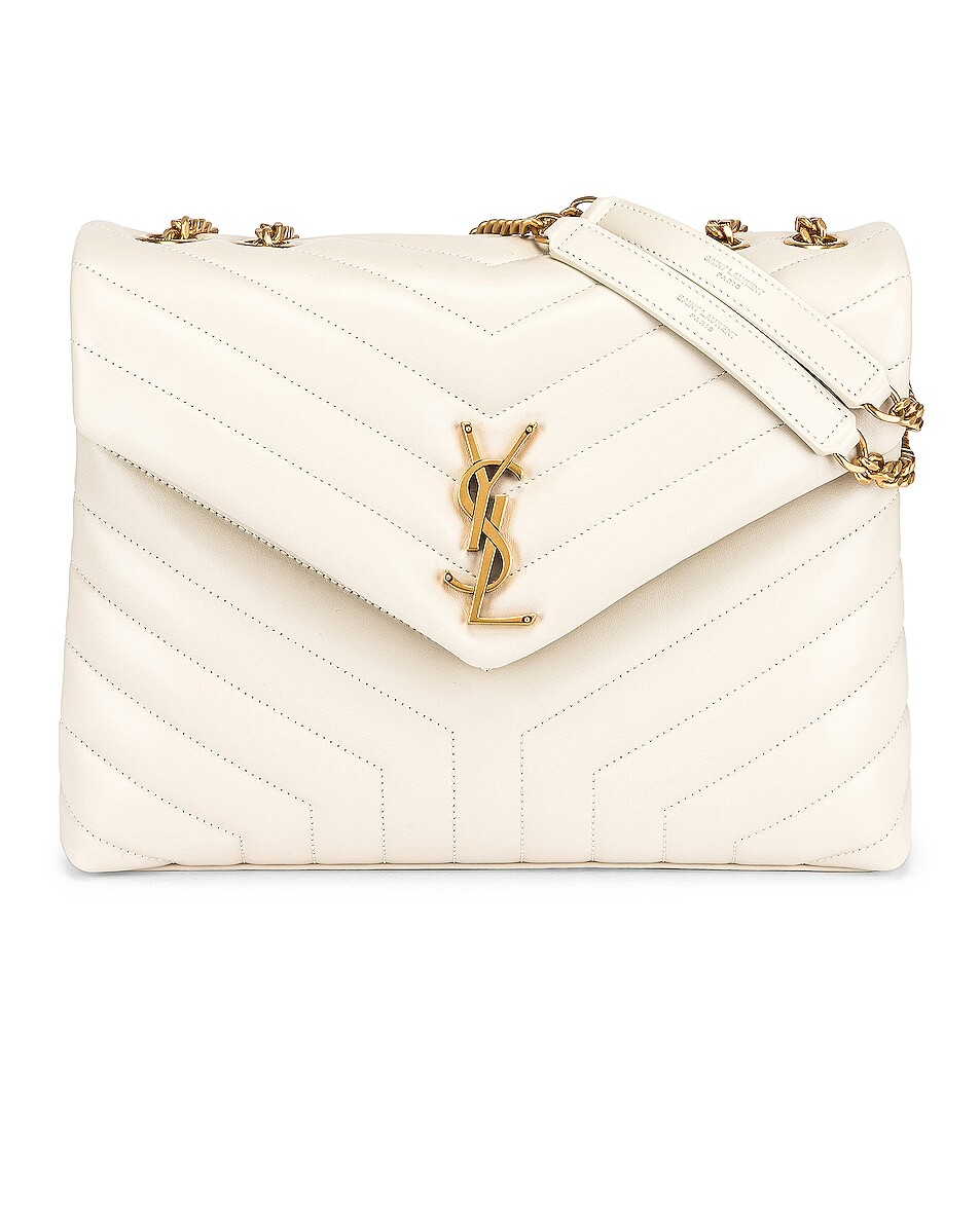 

Сумка кросс-боди Saint Laurent Medium Loulou Chain, цвет Crema Soft