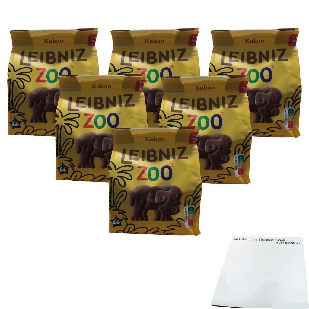 

Leibniz Cocoa Zoo Safari Упаковка из 6 шт. (6 пакетов по 125 г) + блок usy