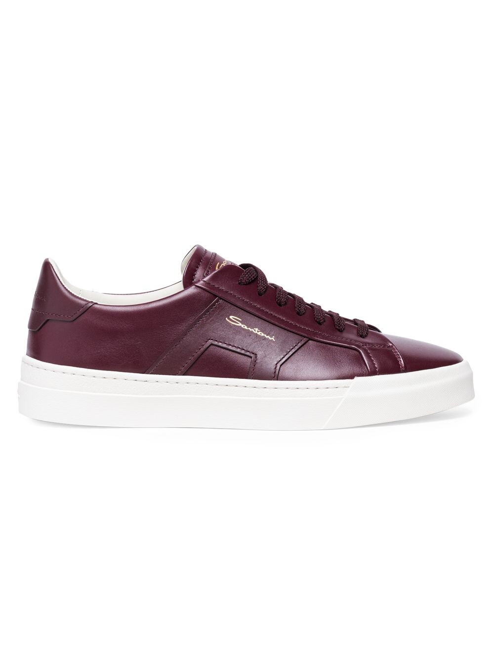

Кожаные кроссовки с двойной пряжкой Santoni, бордовый
