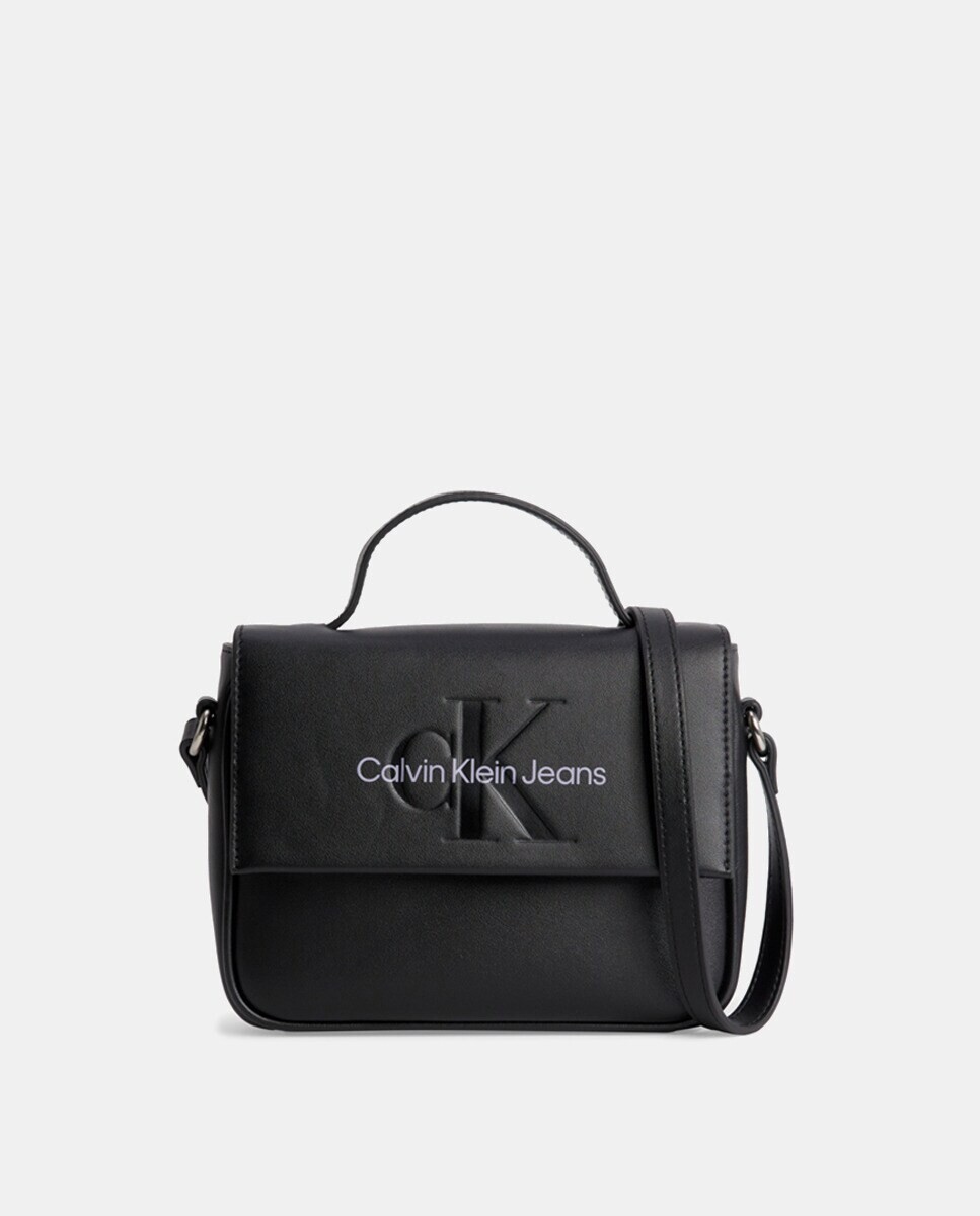 

Черная квадратная сумка через плечо с клапаном Calvin Klein, черный