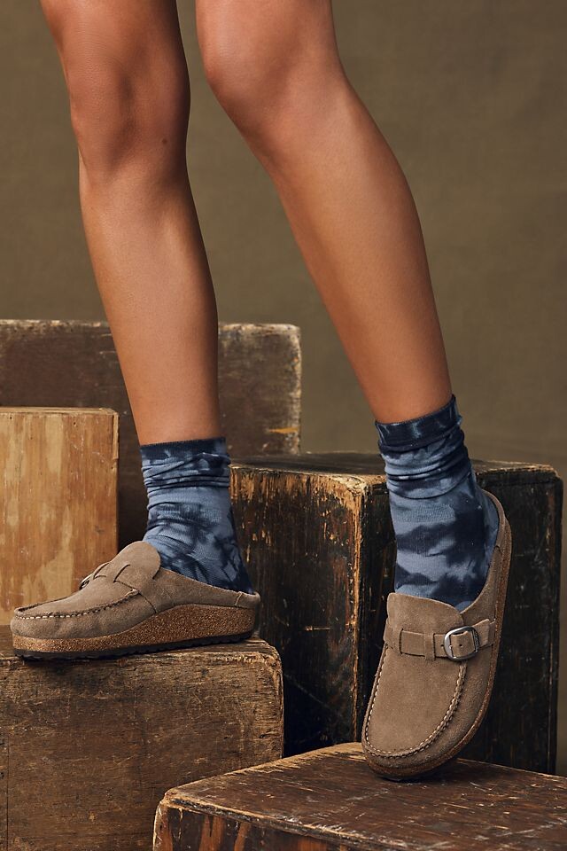 

Замшевые сабо Birkenstock Buckley, цвет grey taupe suede