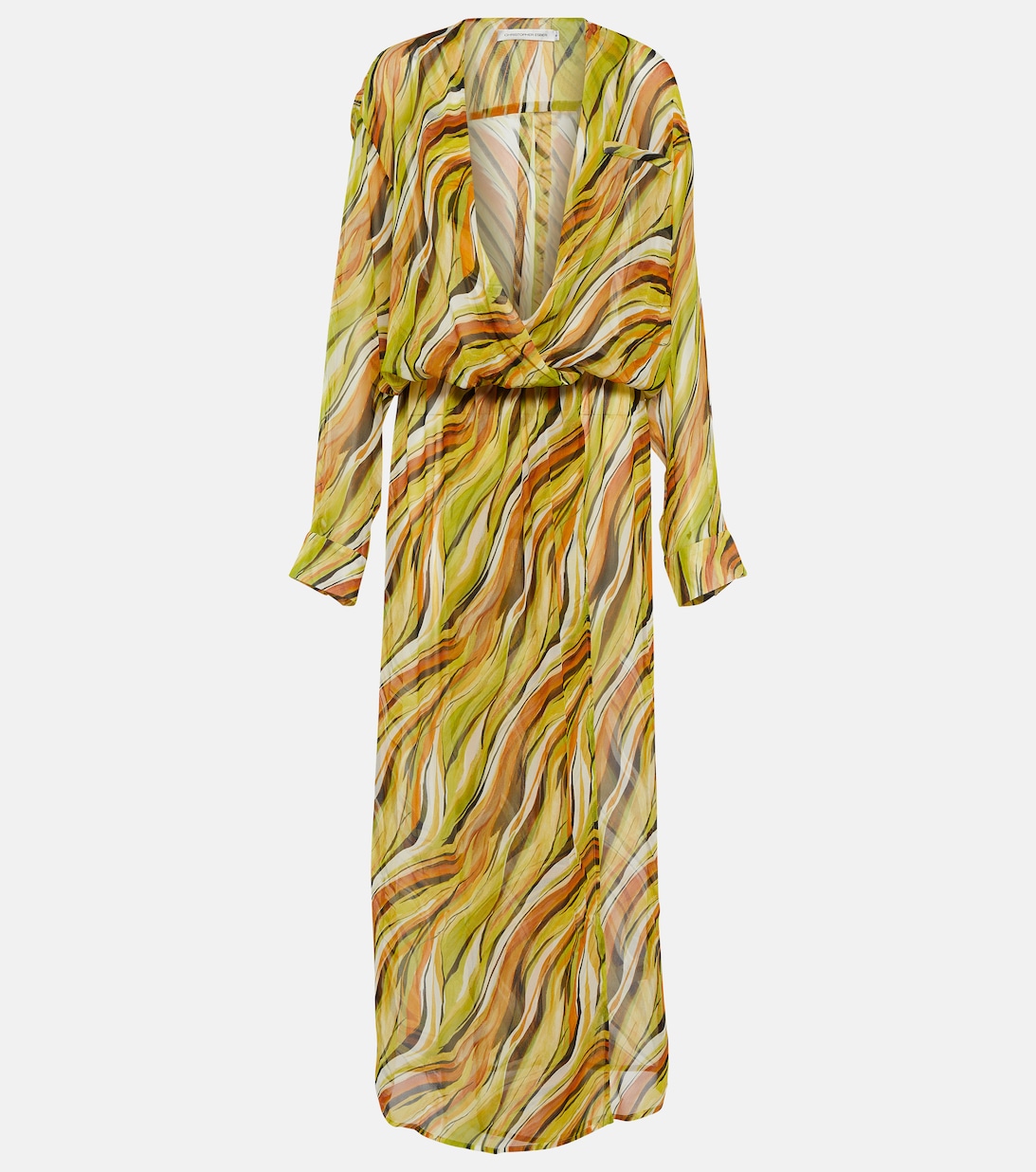 Шелковое платье-рубашка с принтом CHRISTOPHER ESBER, разноцветный