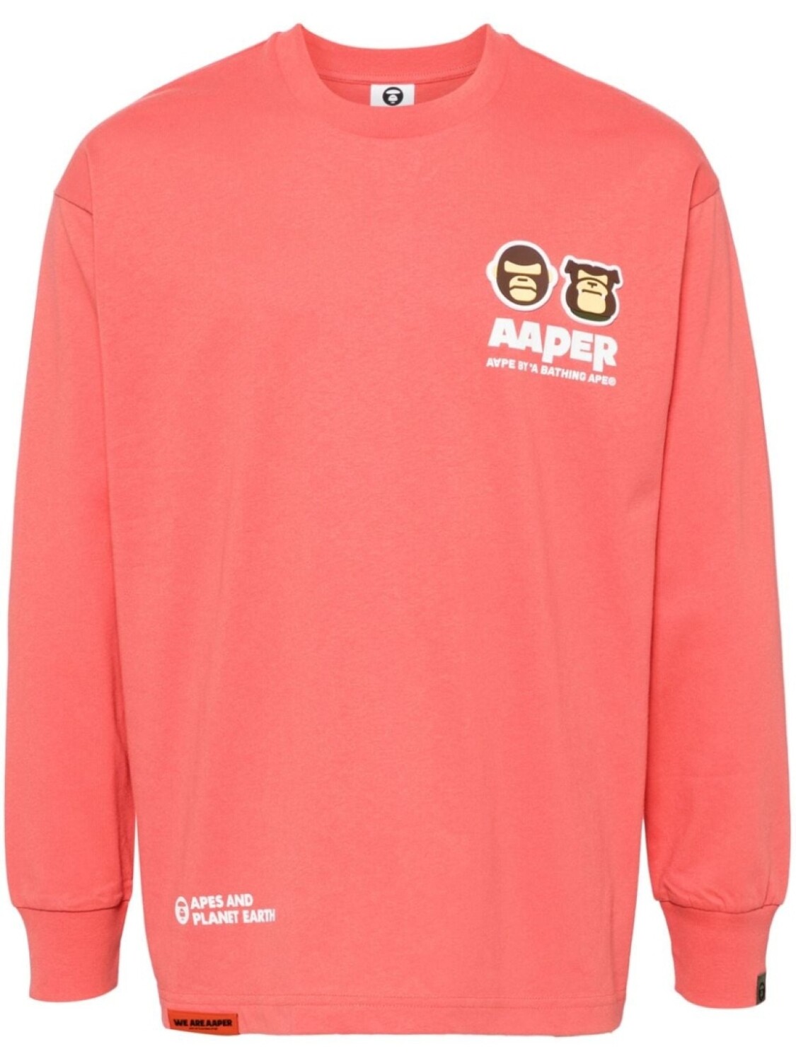 

AAPE BY *A BATHING APE футболка с длинными рукавами и логотипом, розовый