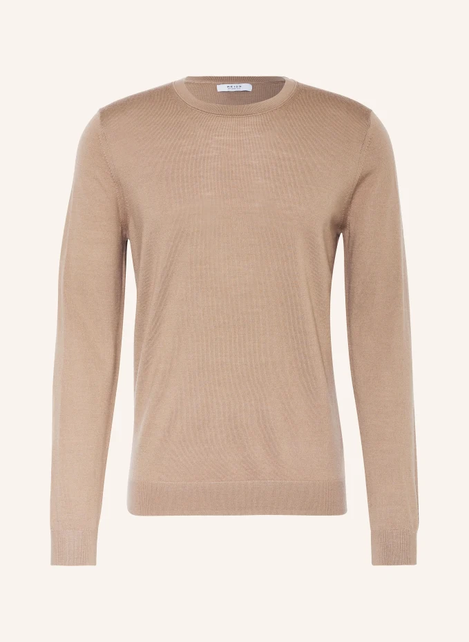 

Свитер wessex из шерсти мериноса Reiss, коричневый