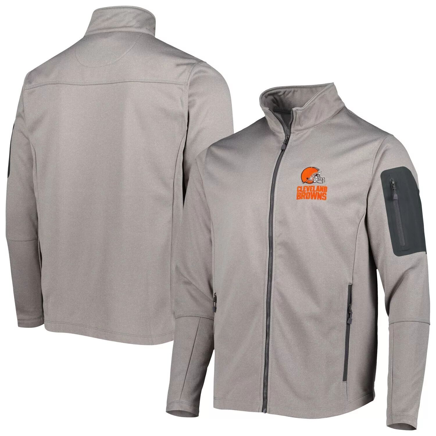 

Мужская куртка Dunbrooke Heather Grey Cleveland Browns из технического флиса с молнией во всю длину и фристайлом