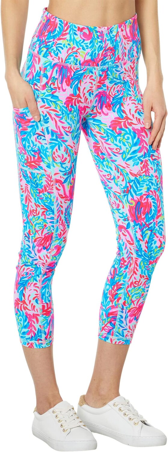 

Леггинсы с высокой посадкой UPF 50+ Lilly Pulitzer, цвет Surf Blue Flim Flam
