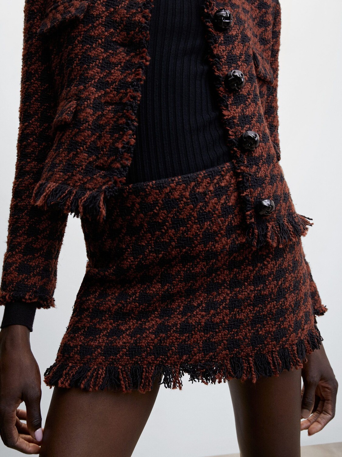 

Мини-юбка Mango Dogtooth, оранжевая