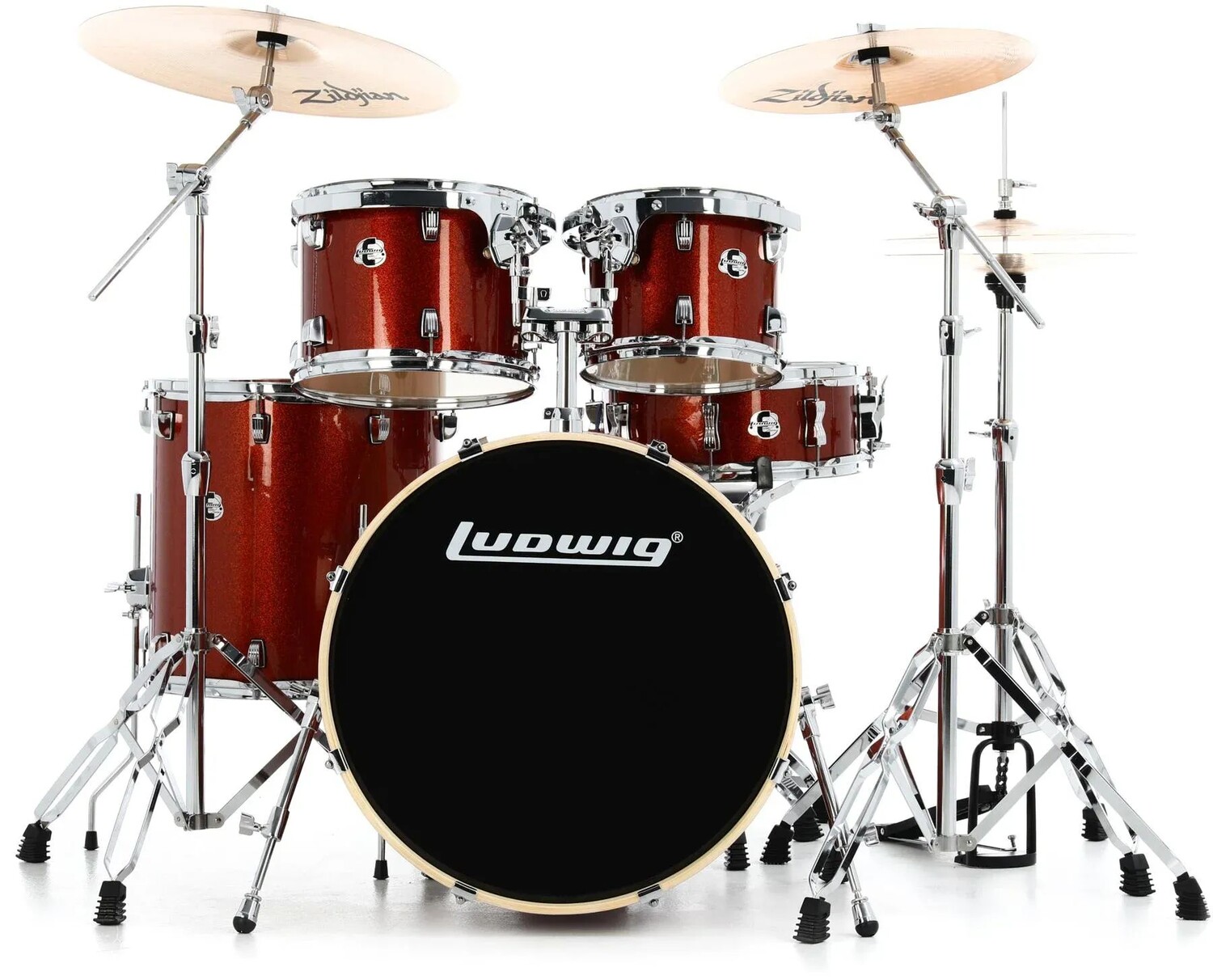 

Полная ударная установка Ludwig Element Evolution из 5 предметов с тарелками Zildjian - медь