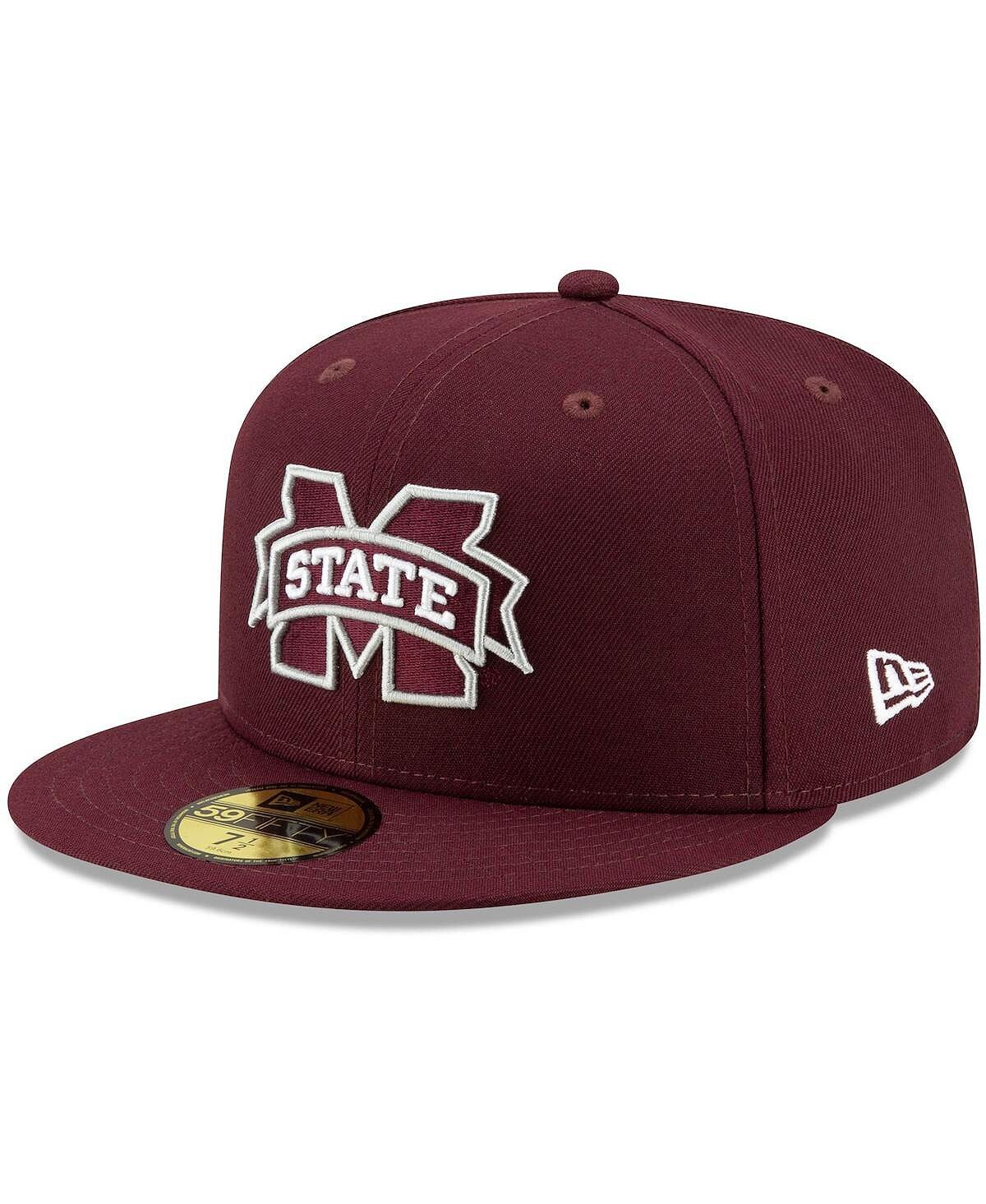 

Мужская темно-бордовая шляпа с логотипом Mississippi State Bulldogs 59FIFTY New Era
