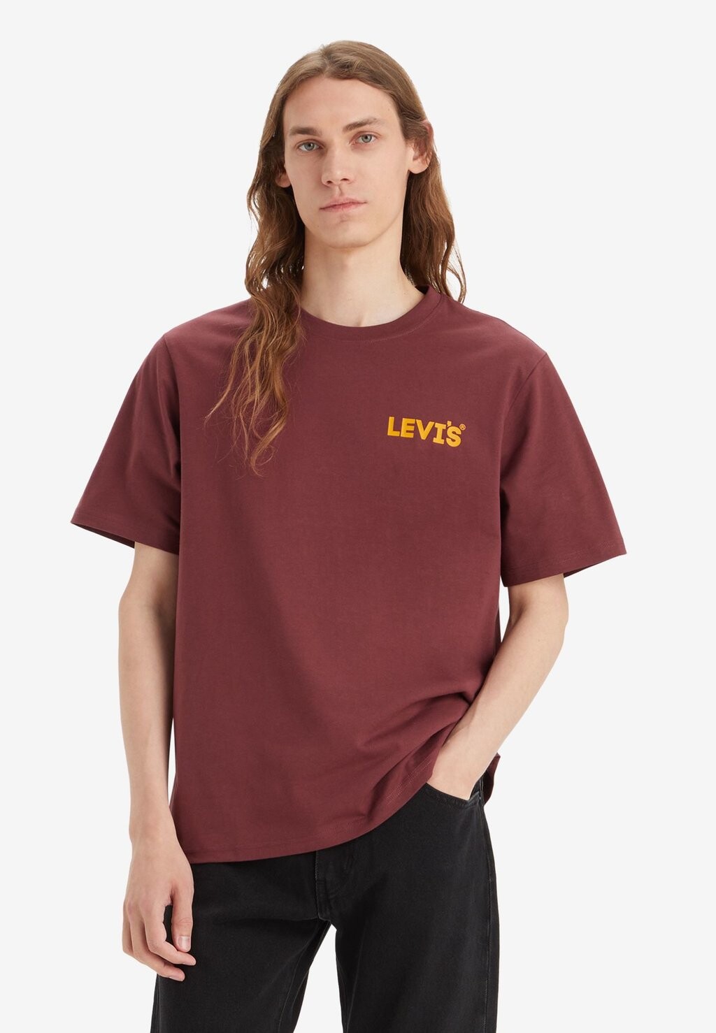 

Футболка с принтом RELAXED FIT TEE Levi's, цвет headline logo red mahogany