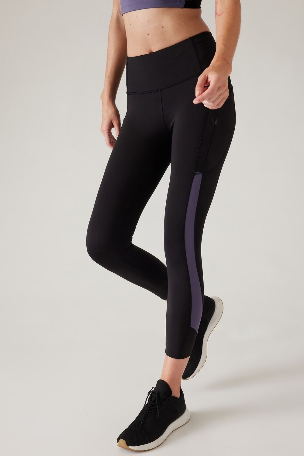 

Леггинсы Ultimate Stash 7/8 с узором колор-блок Athleta, черный