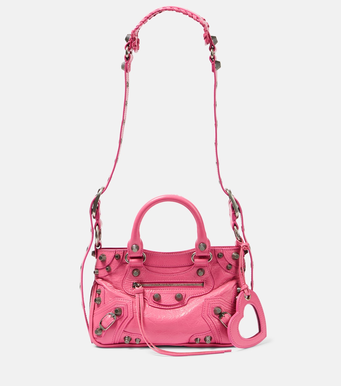 Маленькая кожаная сумка-тоут neo cagole Balenciaga, розовый