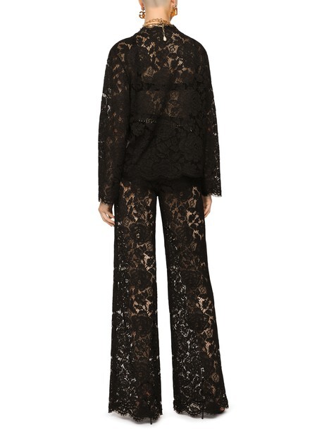 

Однобортный кружевной жакет Dolce & Gabbana, черный
