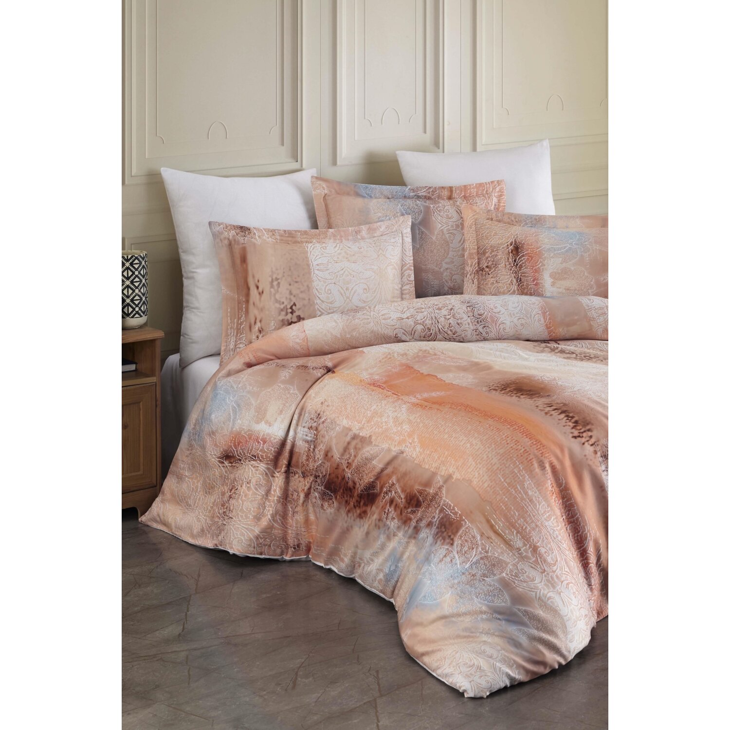 Varol Laura Home Комплект постельного белья из бамбукового атласа семейного размера - Delmore