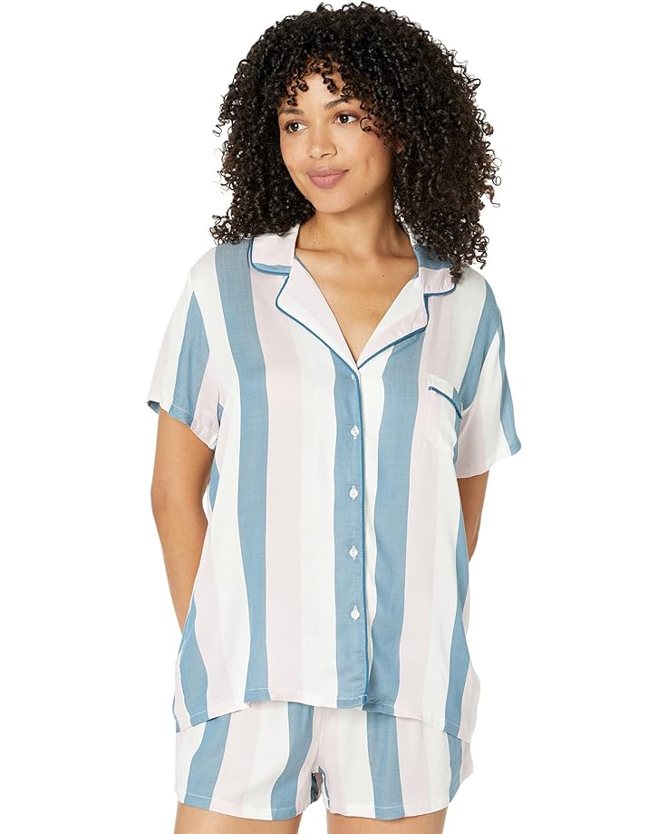 Пижамный комплект Splendid Woven Shortie PJ Set, цвет Waterfall Stripe