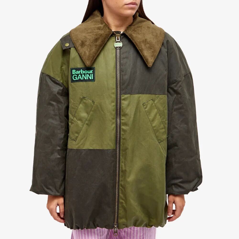 

Бомбер Barbour x Ganni, зеленый