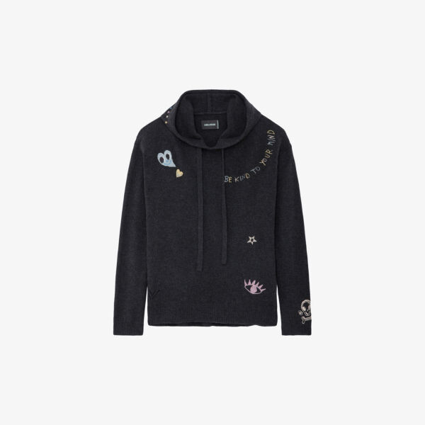 

Кашемировая худи Marky с вышитым логотипом Zadig&Voltaire, цвет kaki slate