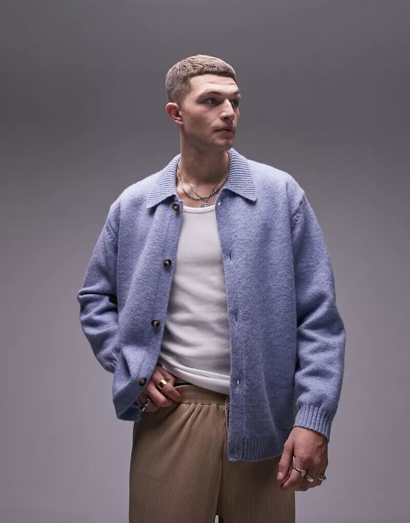 

Синий кардиган на пуговицах Topman