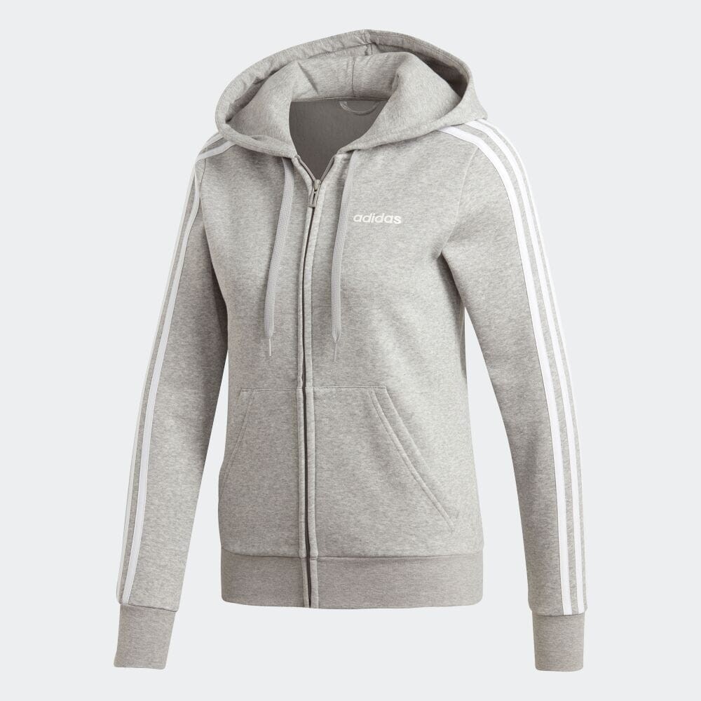 

Толстовка Adidas ESSENTIALS 3-STRIPES FLEECE HOODIE, серый