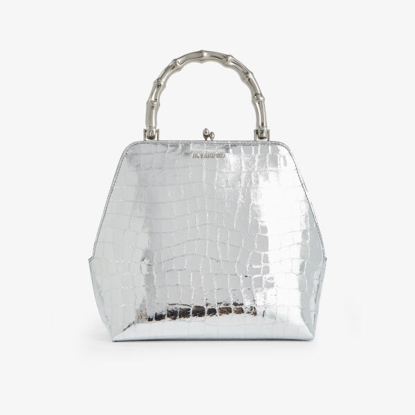 

Сумка goji из металлизированной кожи с верхней ручкой Jil Sander, цвет atlantic deep
