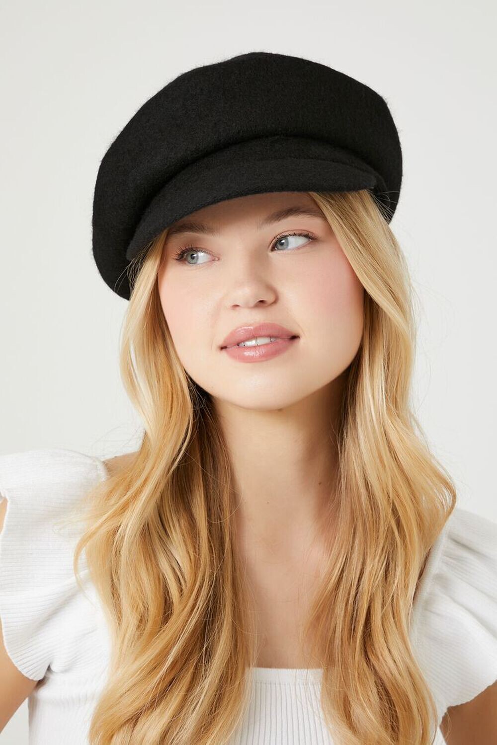 

Кепка таксиста с начесом Forever 21, черный