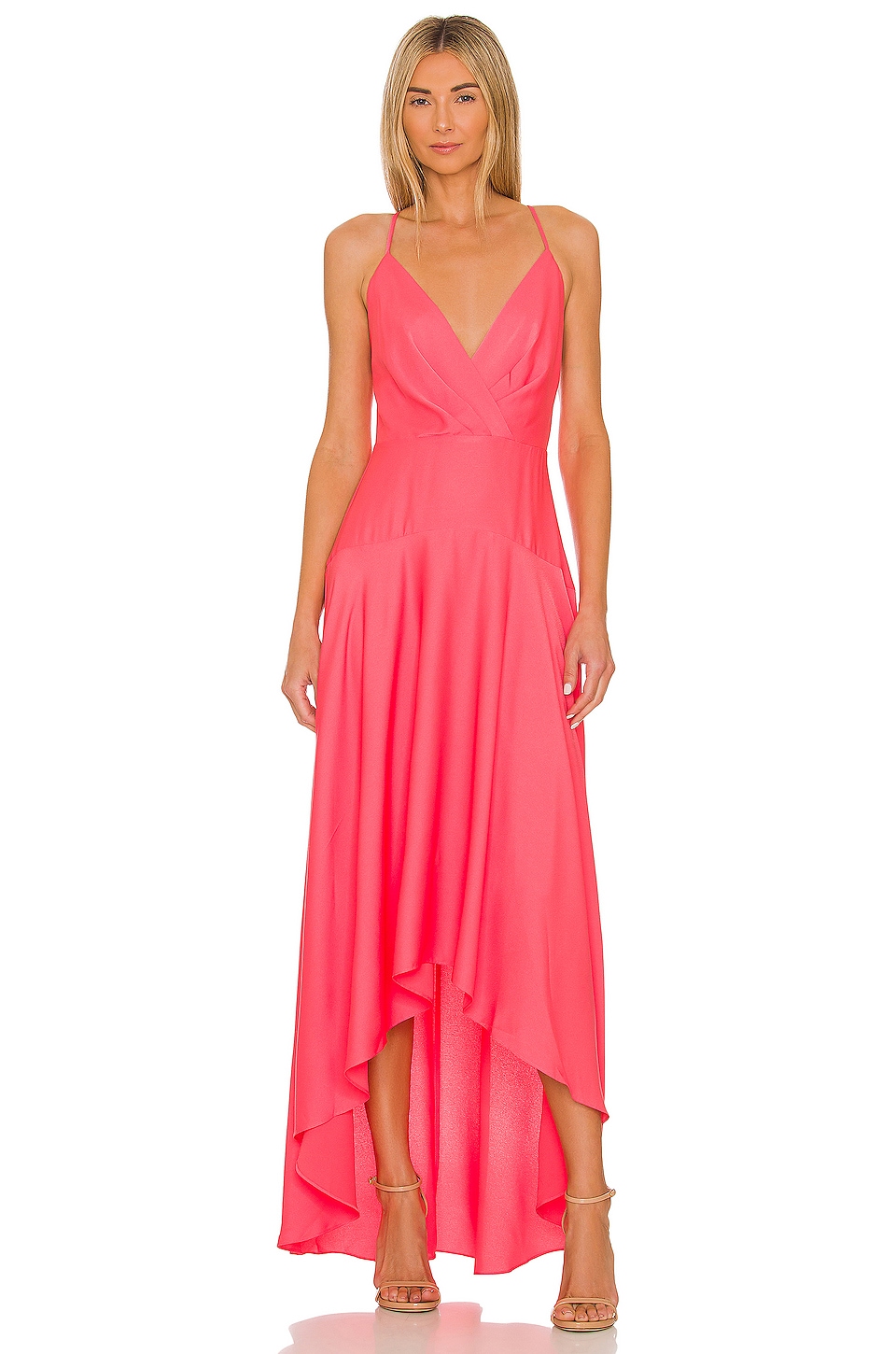 цена Платье BCBGMAXAZRIA Crossback Evening, цвет Calypso Coral