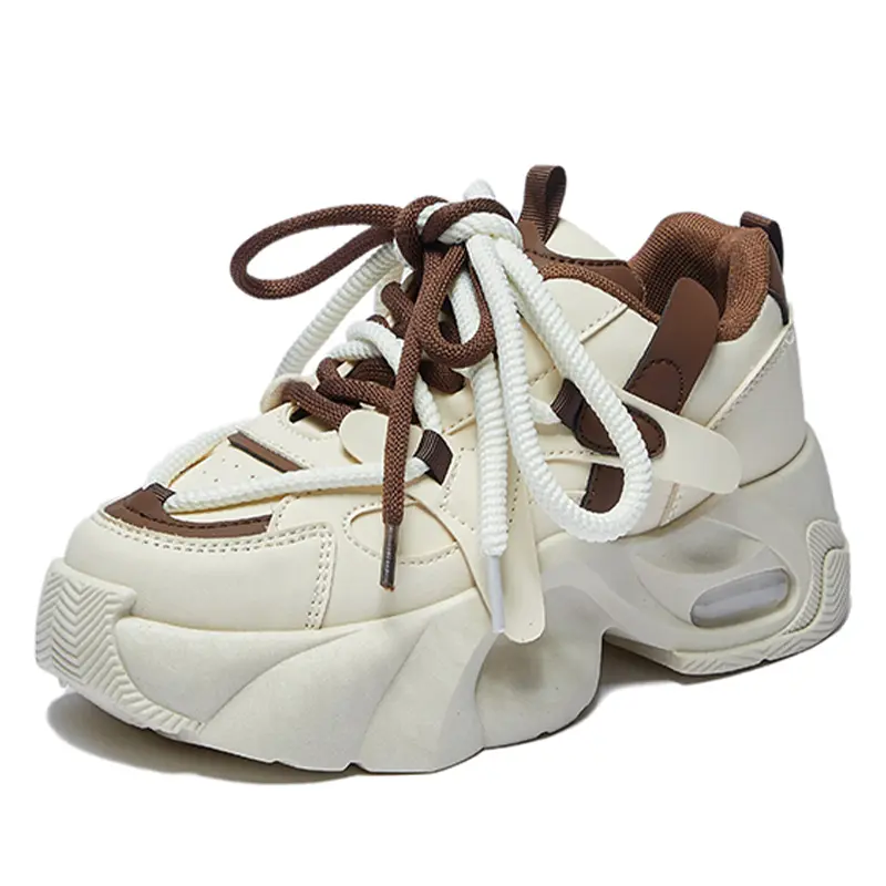 

Кроссовки женские толстые низкие Klammkicks, бежевый/черный