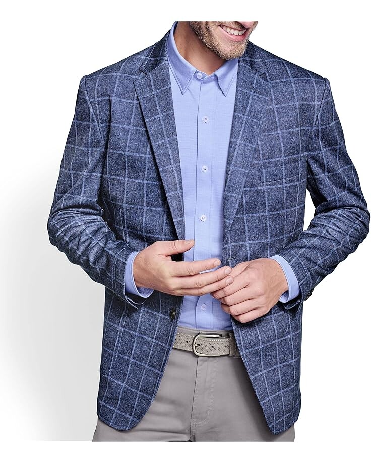 

Блейзер Johnston & Murphy Relaxed Knit Blazer, цвет Blue Plaid