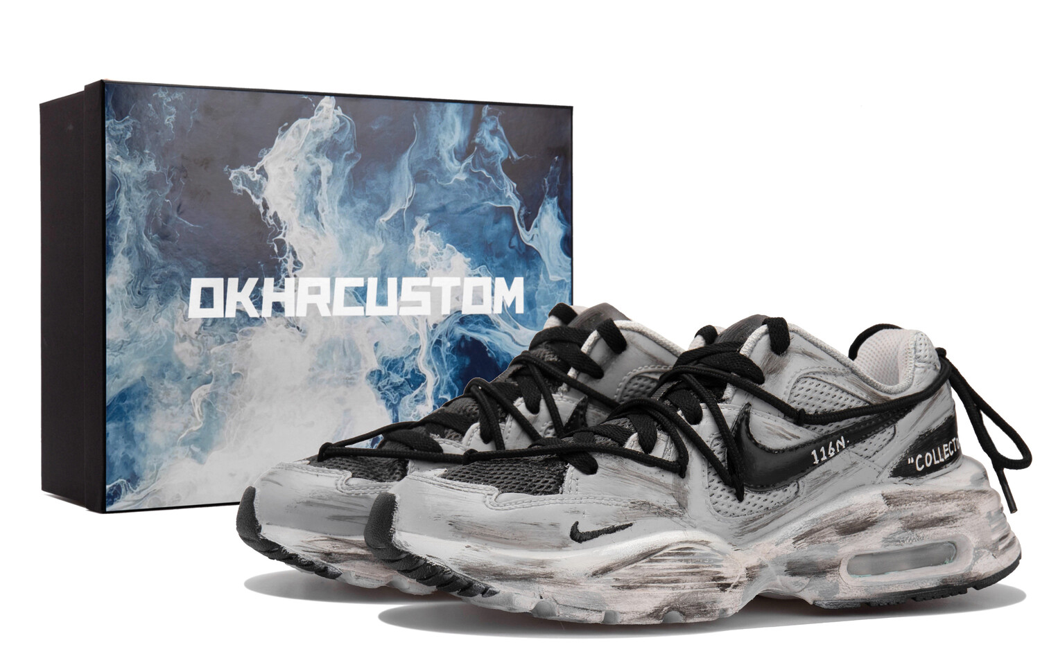 

Кроссовки Air Max Fusion женские с низким верхом, цвет черный/серый/белый Nike