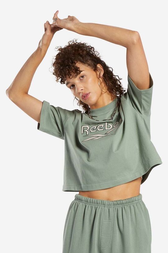 

Хлопковая футболка Reebok Classic, зеленый