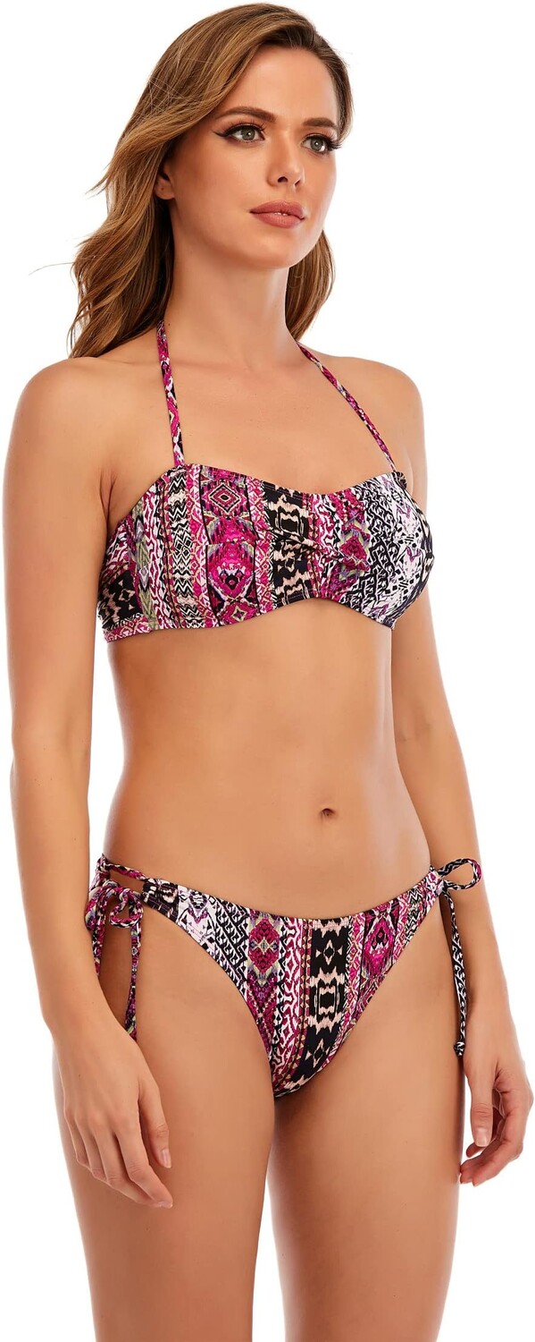 

Купальник Lucky Brand Boho Chic Twist Bandeau, разноцветный