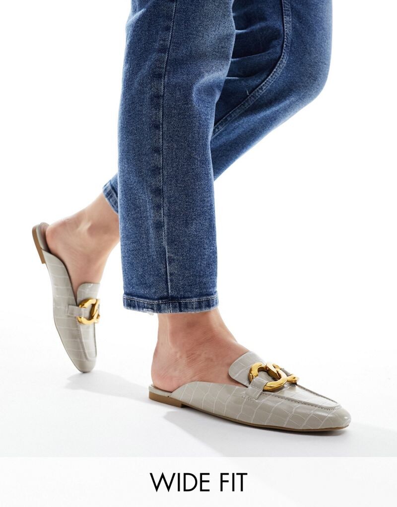 

Белоснежные туфли-лодочки широкого кроя ASOS Mia