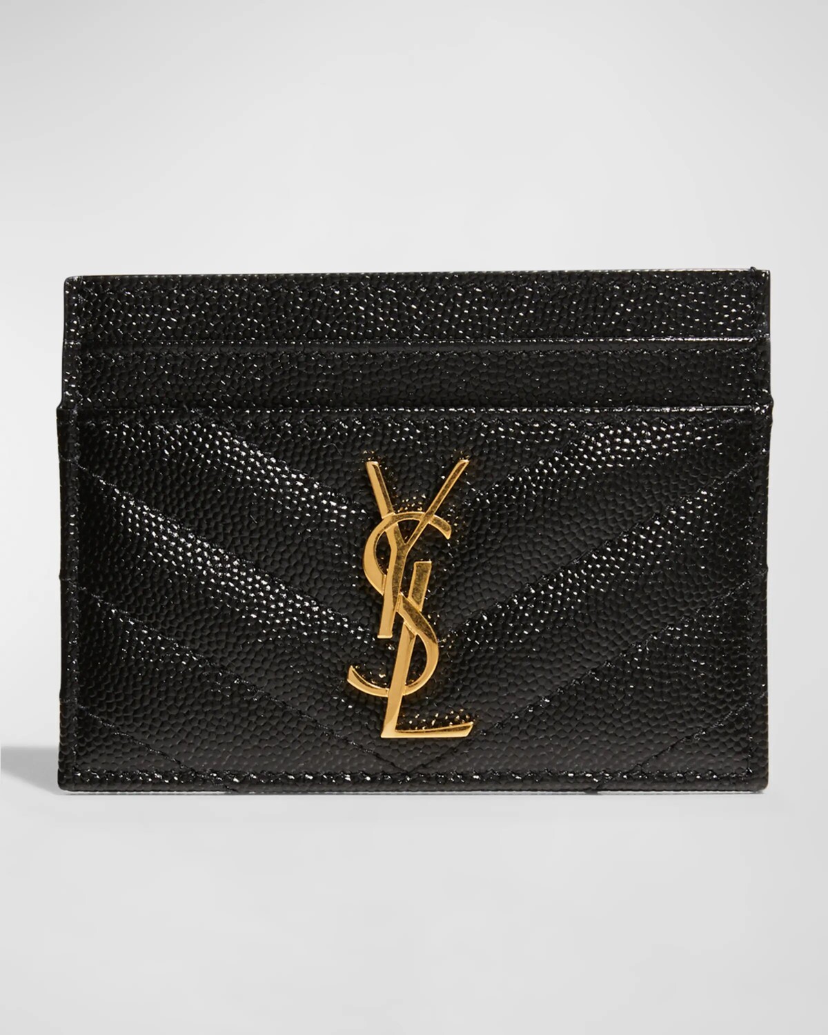 

Чехол для визиток YSL Monogram из зерненой кожи Saint Laurent, цвет Black
