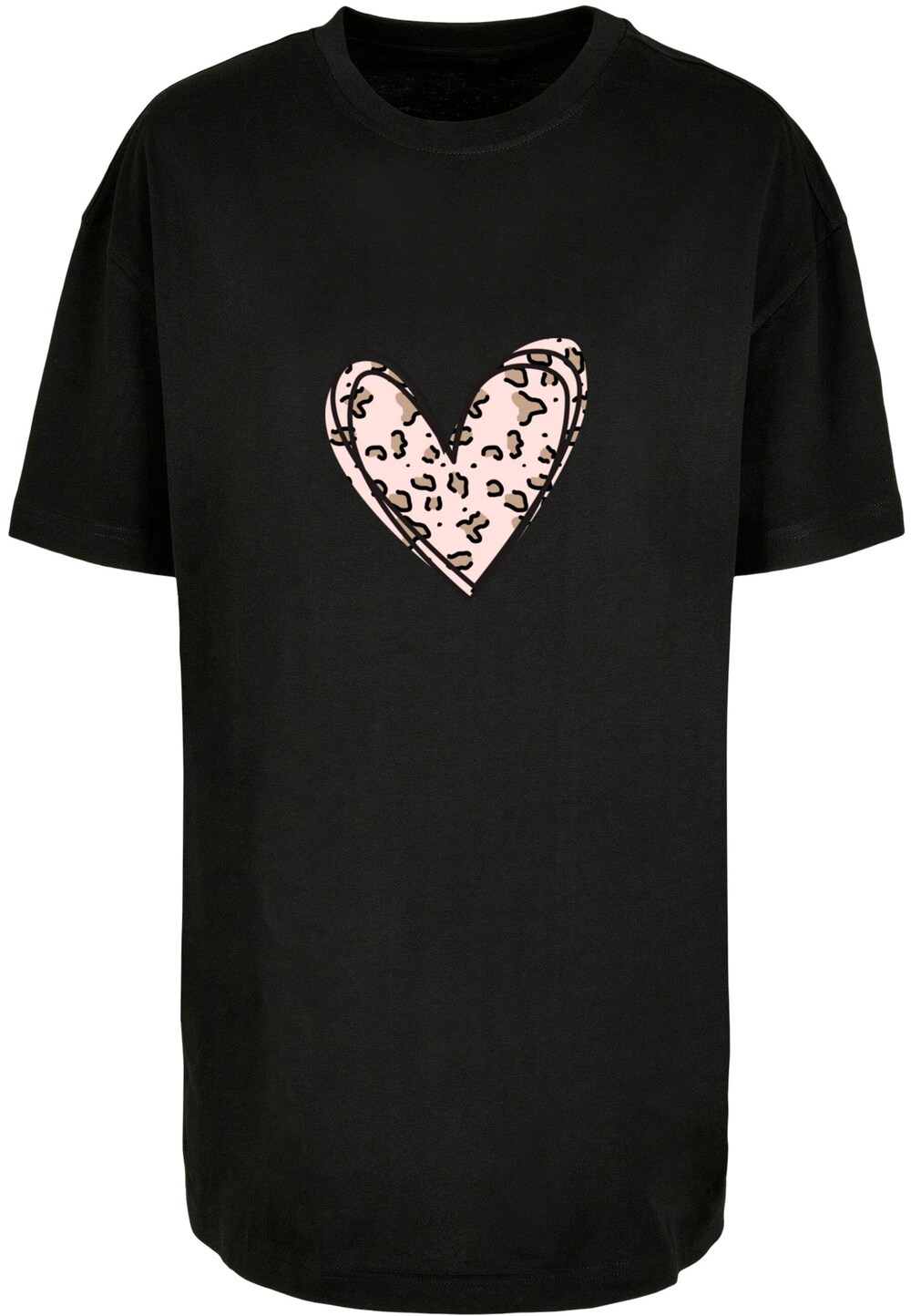 Рубашка Merchcode Valentines Day - Leopard Heart, черный