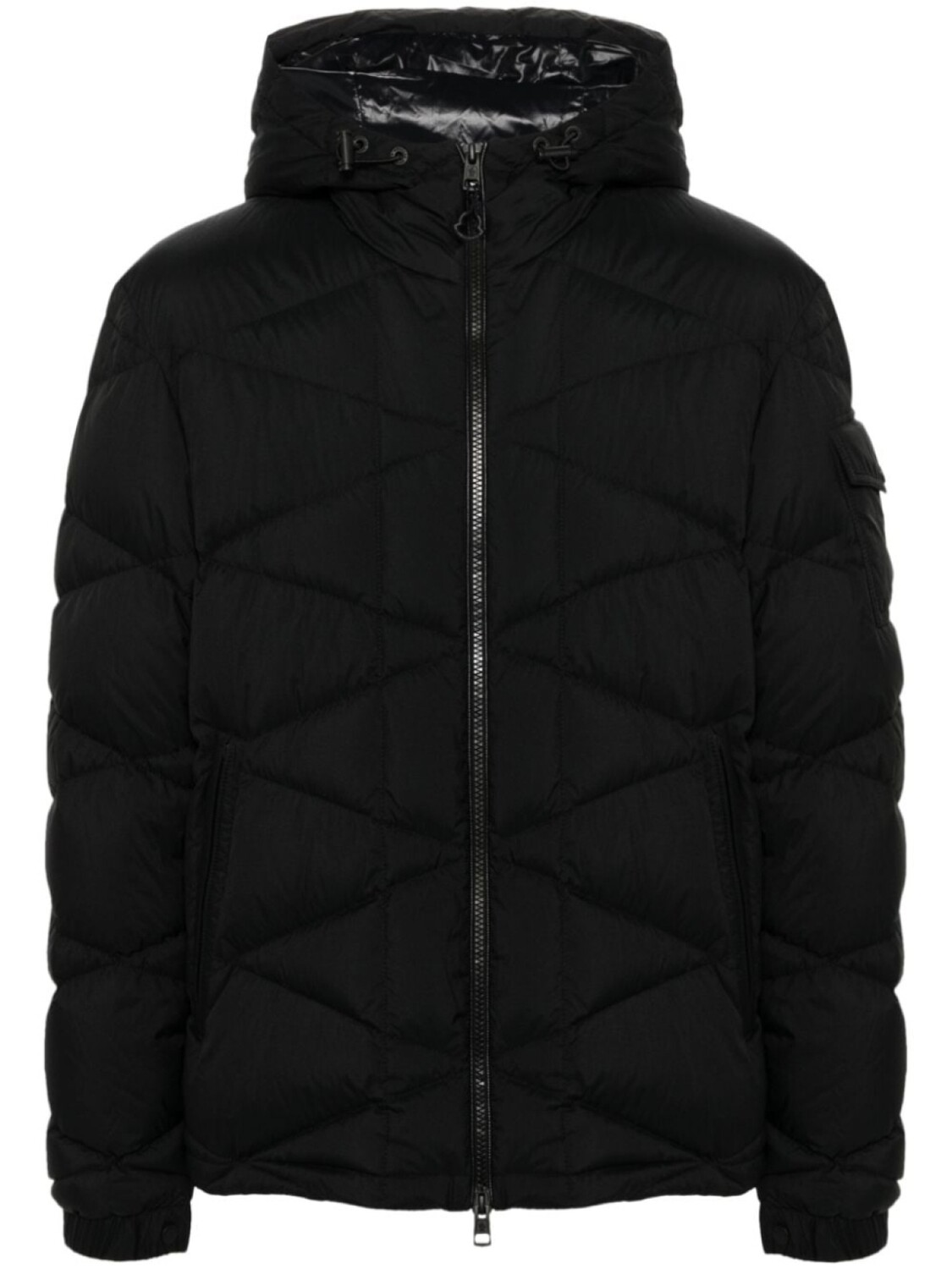 

Moncler стеганый пуховик с капюшоном, черный