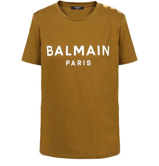 

Экологически ответственная хлопковая футболка с принтом логотипа Balmain Balmain