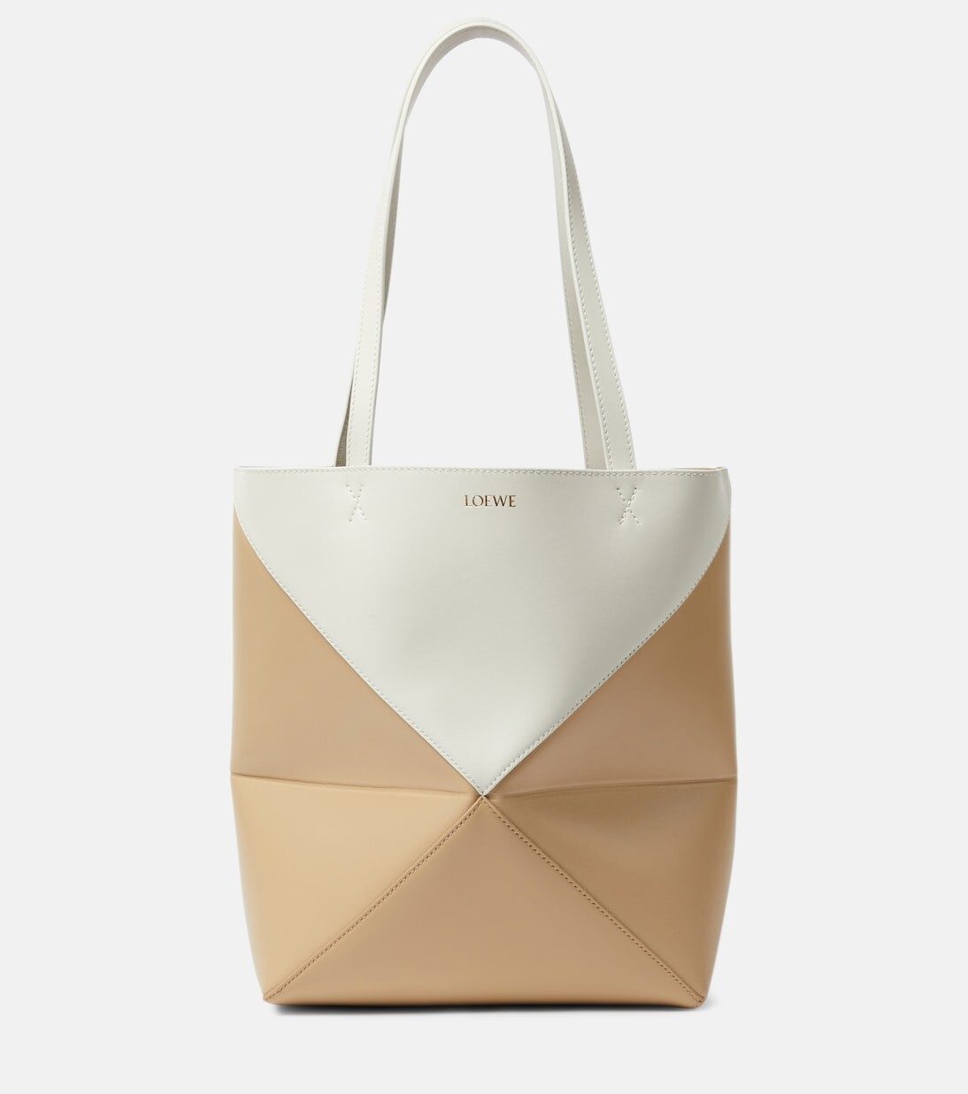 

Кожаная сумка-тоут со складками puzzle Loewe, белый
