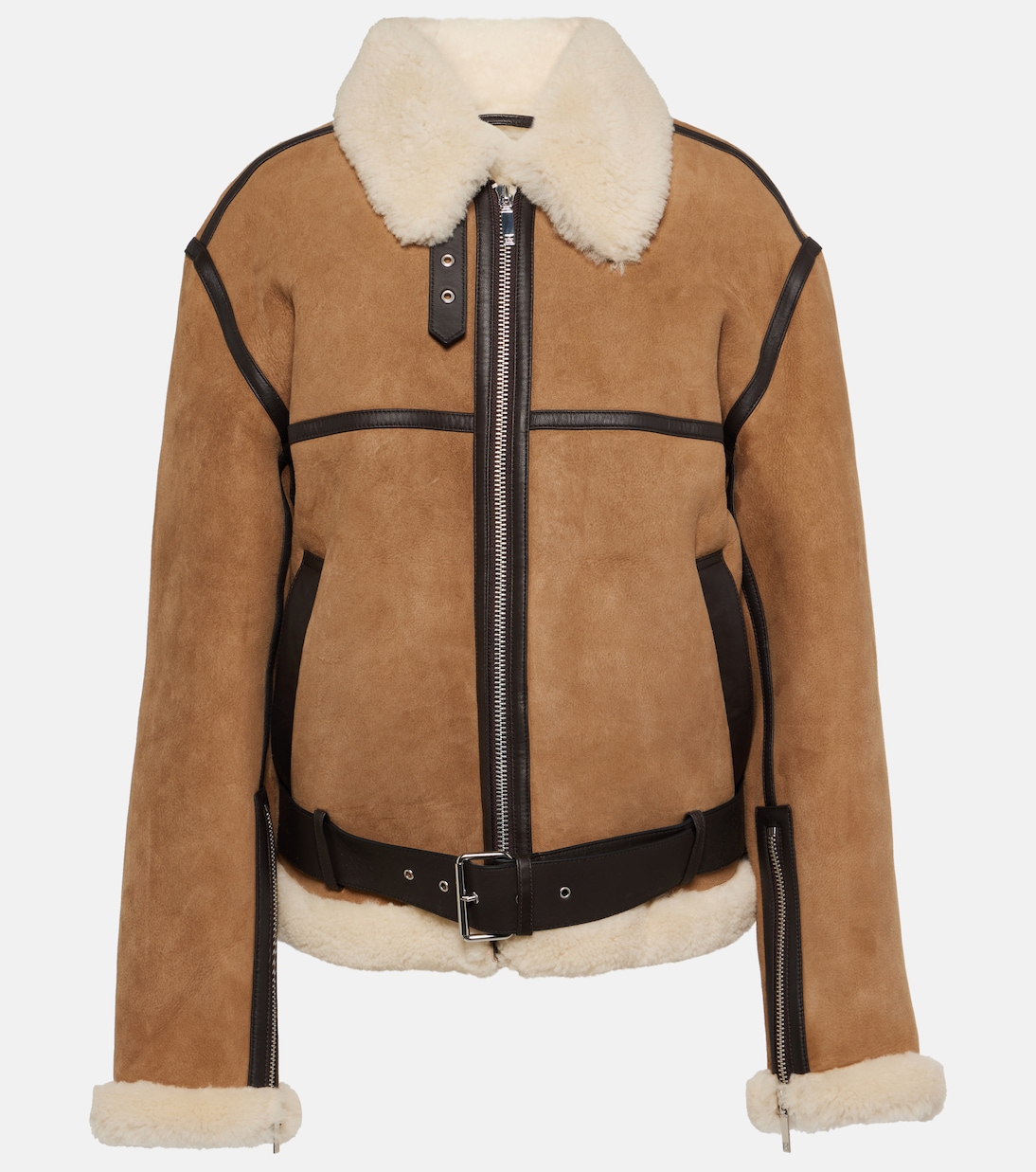 Замшевая куртка на овчине Toteme, коричневый куртка замшевая zara коричневый