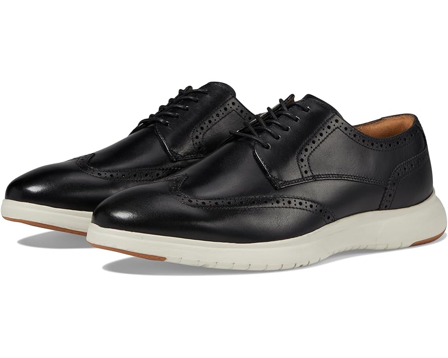 Кроссовки Florsheim Dash Wing Tip Sneaker Sole Oxford, цвет Black Smooth Leather/White Sole лоферы zara leather with track sole бежевый
