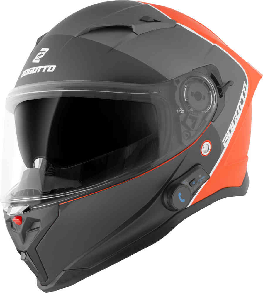 H153 BT SPN Bluetooth-шлем Bogotto, черный матовый/оранжевый