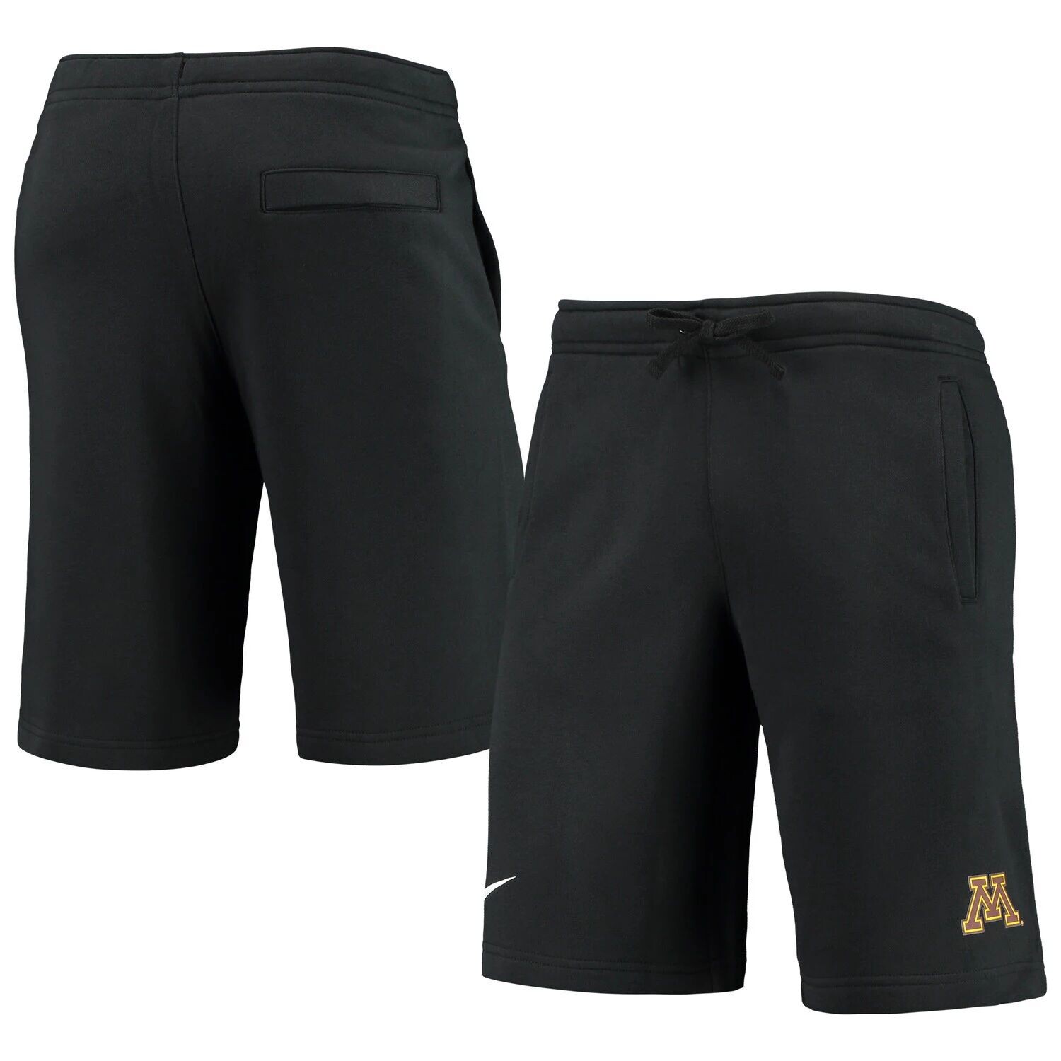 

Мужские черные флисовые шорты Minnesota Golden Gophers Club Nike