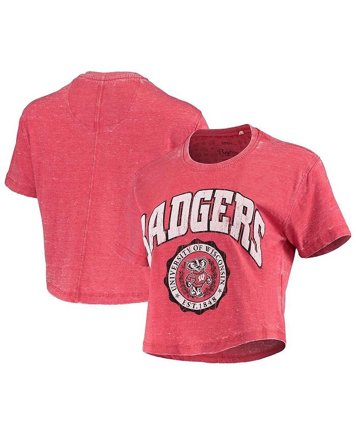 

Женская укороченная футболка Red Wisconsin Badgers Edith в винтажном стиле Pressbox, красный
