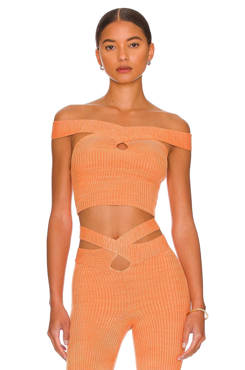 

Топ h:ours Cia Crossover Off Shoulder, цвет Orange Spacedye