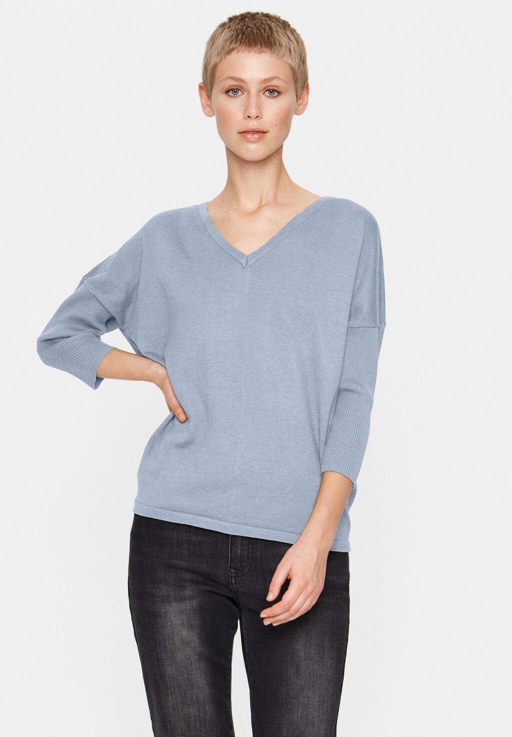 

Свитшот Saint Tropez MILASZ V-N, цвет ashley blue melange