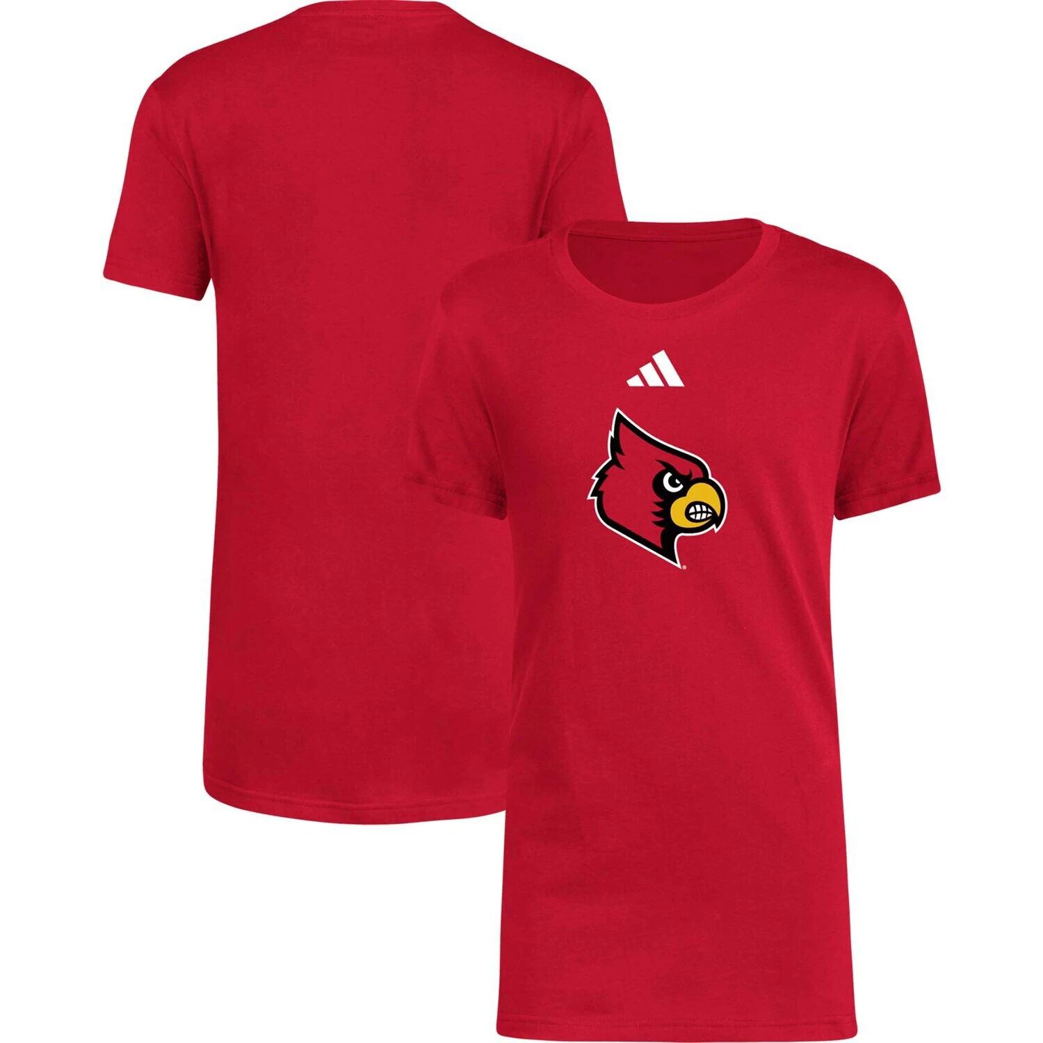 

Молодежная красная футболка adidas Louisville Cardinals 2023 Sideline Locker Room с логотипом Fresh adidas